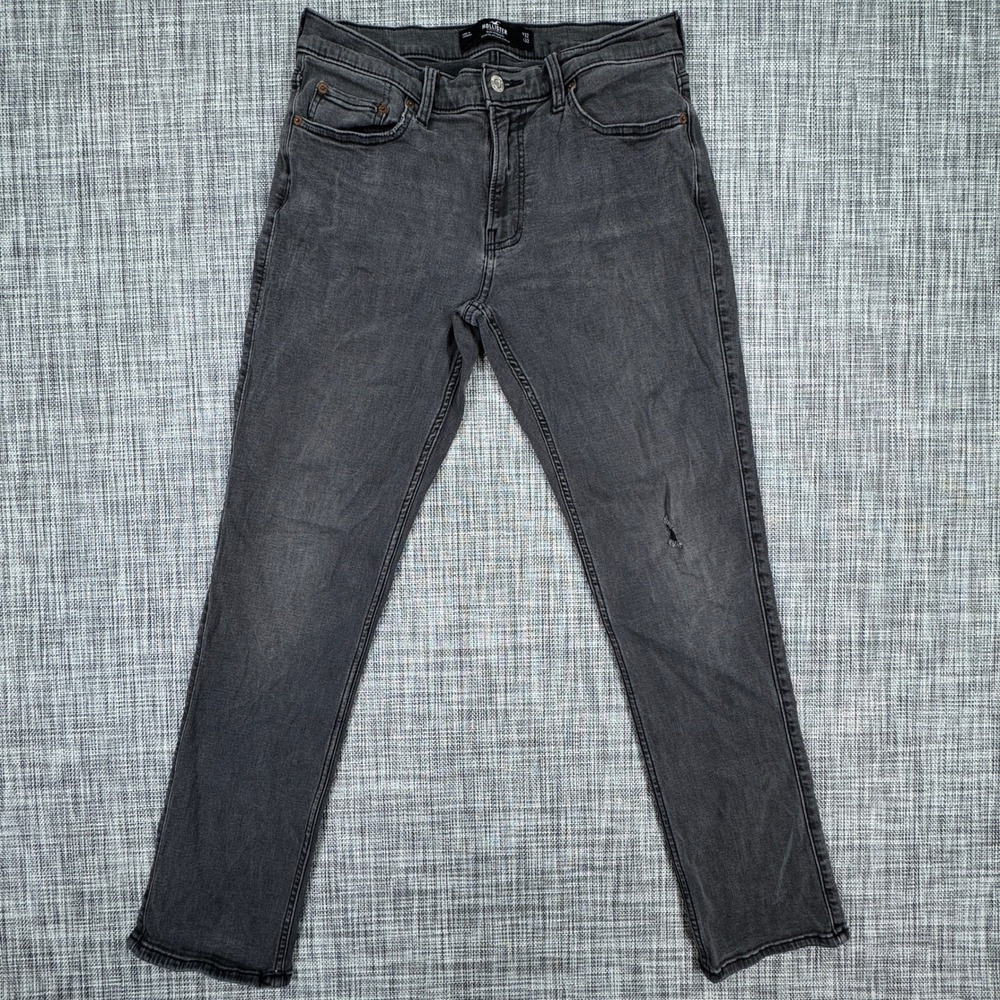 Hollister Slim Straight Jeans Mens 32x32 Gray Advanced Stretch Cotton Blend